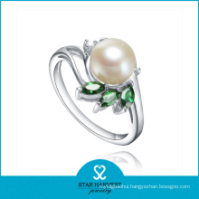 New Designed Fashion Silver Pearl Rings with Factory Price (R-0338)